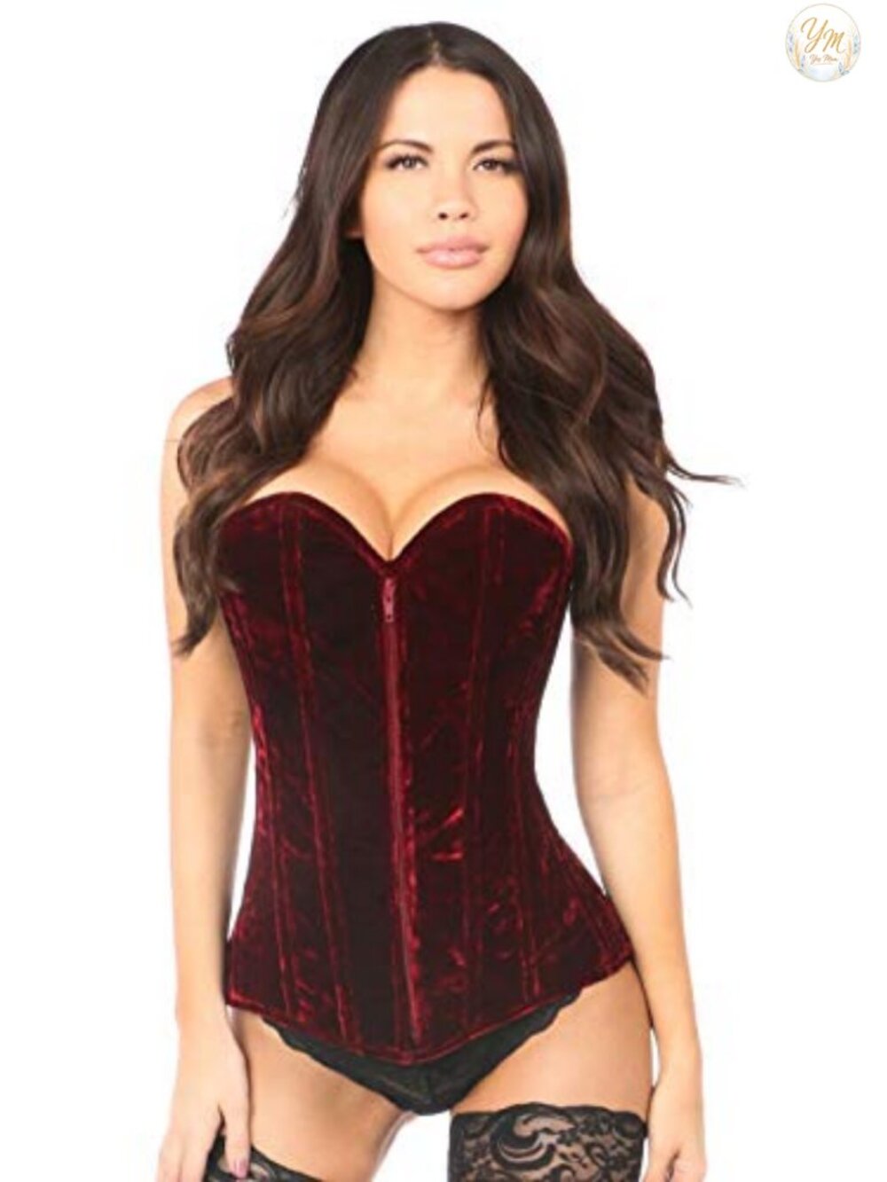 Sleeveless Corset with Front Zipper & Lace-Up Back Waist Reducing